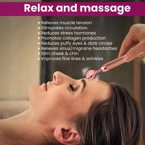 Rose Quartz Face Roller, Rose Gold